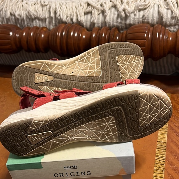 Earth Origins Westfield Wendy Suede Sandals Suze 8 Salmon - Picture 4 of 5